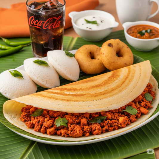 Podi Chicken Dosa - Idly + Vada + Soft Drink