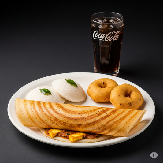 Paneer Dosa - Idly + Vada + Soft Drink