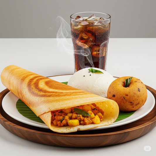 Mysore Masala Dosa - Idly + Vada + Soft Drink